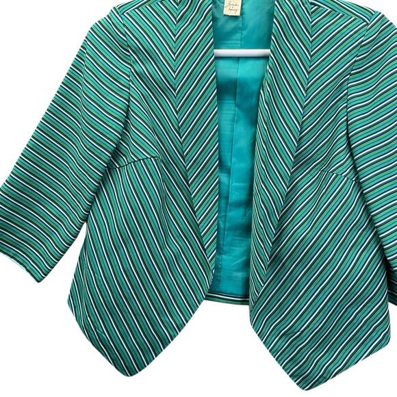 LAVENDER & HONEY Stripe Blazer Lined Stretch Size M Women’s - Picture 3 of 11